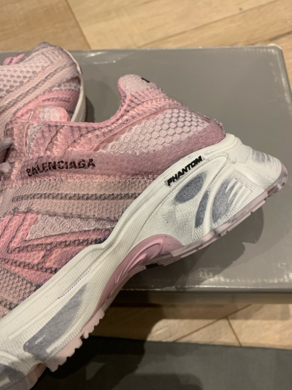 Balenciaga Pink Sneakers Knit Upper Chunky Sole Size 35 - Picture 9 of 9